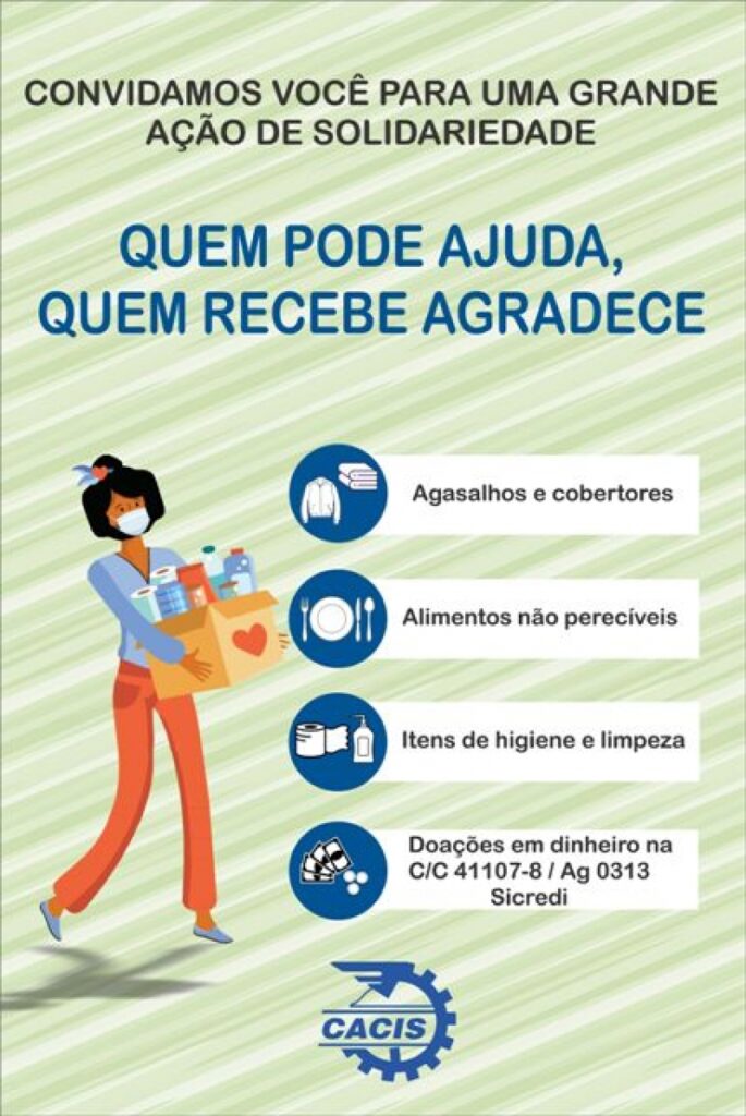 CACIS lança campanha “Quem pode ajuda, quem recebe agradece” CACIS